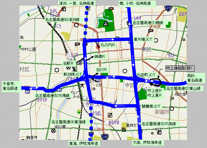 高速 図 名古屋 路線 名古屋第二環状自動車道（上り）の路線図/渋滞情報/料金